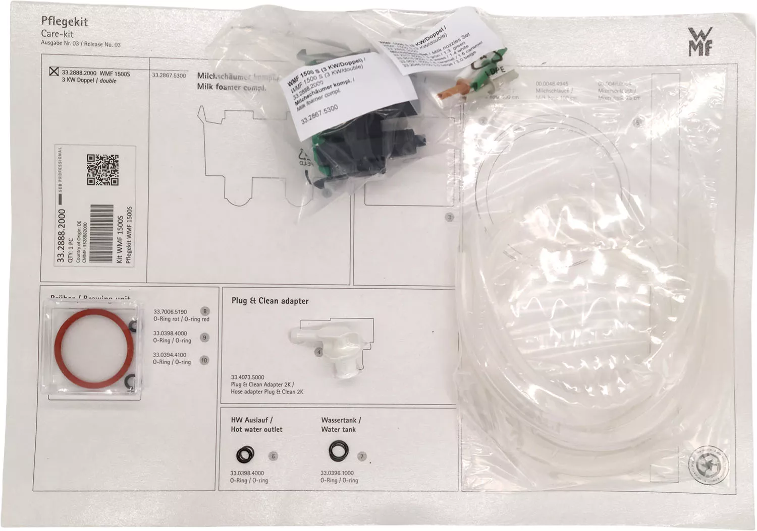 Service Wartung 1 Brüher +Getränkeauslauf Pflegekit - WMF 1500s