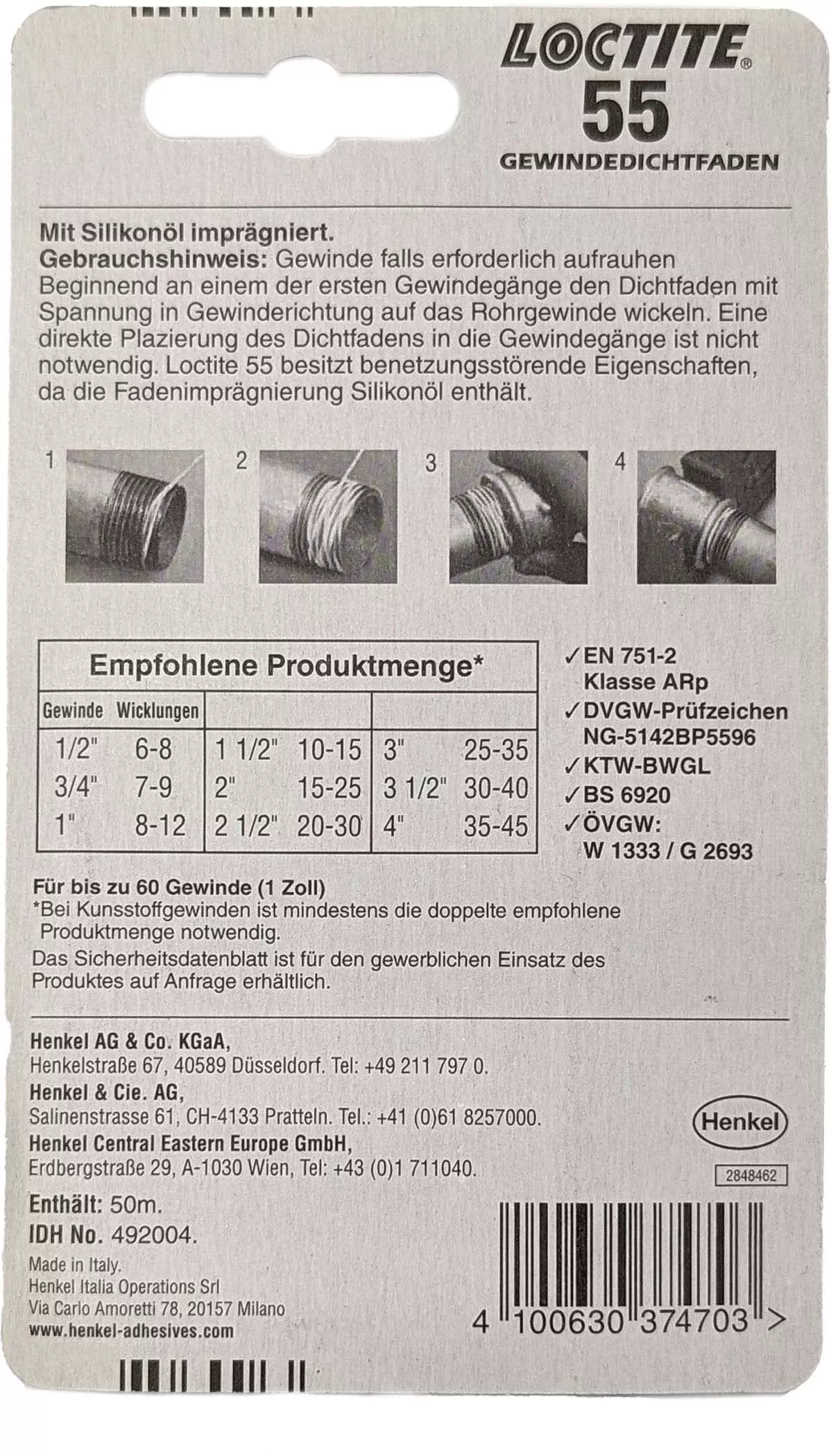 Loctite 55 Gewindedichtfaden - 50 Meter